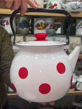 乌克兰3.5升单孔内白搪瓷茶壶#好物推荐🔥