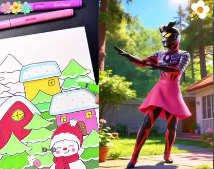 #奥特曼 #二次元#简笔画#动漫#冬天简笔画#奥特曼儿童动画片#冬日雪景#儿童动画片#冬季手抄报#儿童绘画#