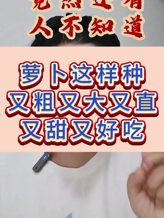 只需一招教你种出好萝卜!#萝卜种植技巧 #只需一招教你#关注我每天为你分享更多农业知识 #关注我每天坚持分享知识 #种植技术