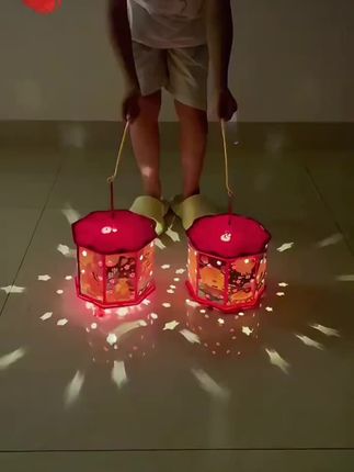 2块8毛的快乐也太美了#中秋节手提投影灯笼#中秋节收工#灯笼Diy材料包