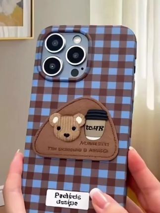 咖啡小熊支架挂绳适用苹果16手机壳iPhone15小米14vivoppo华为p70#爱了爱了 #颜值高 #防摔手机壳 #创意手机壳 #好物推荐🔥