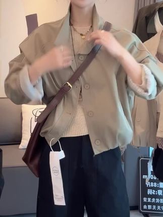#宽松版型 #时尚百搭#休闲风衣#秋季新款#条纹