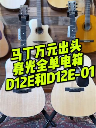马丁万元出头亮光全单电箱D12E和D12E01,你会怎么选? #吉他 #马丁吉他 #马丁D12E
