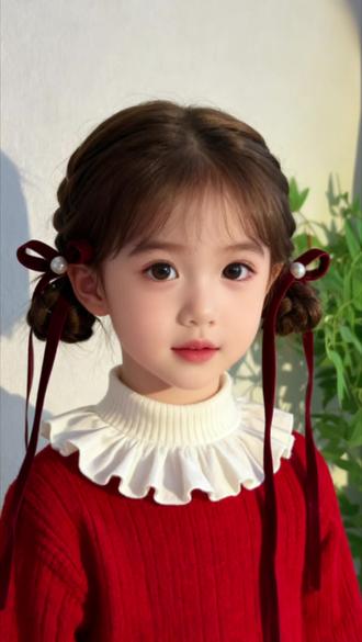 甜美可爱的丸子头,过年就给女儿这样扎~#儿童编发 #编发简单易学 #日常儿童编发 #儿童编发教程 #简单好看发型