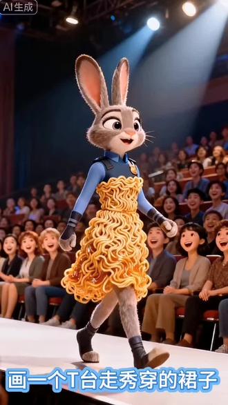 画一个裙子走秀#儿童动画#朱迪兔#兔子警官#疯狂动物城2#ai创作短视频