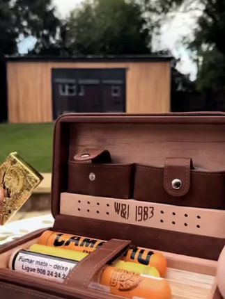 #雪茄生活,双1六槽锁链皮套雪茄包湿盒雪松木旅行包大容量雪茄包工具配件便携#雪茄用品 #雪茄保湿盒 #雪茄工具 #雪茄