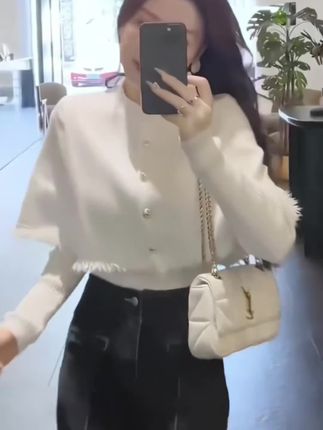 入秋一整套女装2025新款韩版设计感气质假两件上衣牛仔裤两件套潮