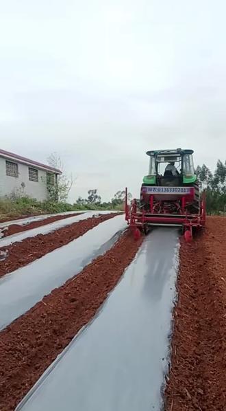 双柳农业2026年华南九号木薯一体化种植:起垄、施肥、盖膜调试成功,标准化、高效率种植