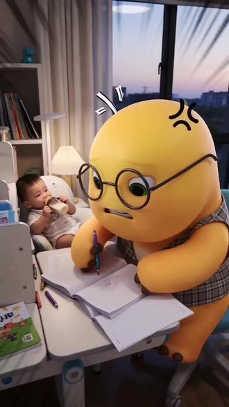 @奶龙 #随变ai随便玩 #ai合拍也太好玩了吧 #AI奶龙与男婴的作业战 #我在抖音拍特效