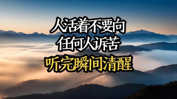 人活着不要向任何人诉苦,听完瞬间清醒!#认知觉醒 #开悟之道 #思维逻辑
