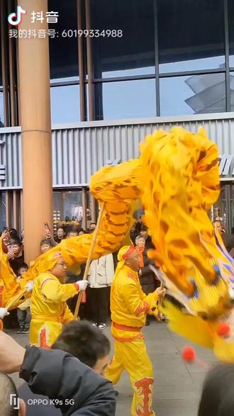 舞龙表演,人山人海。