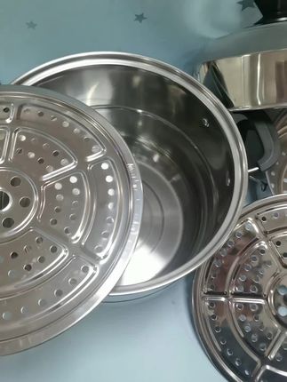 加厚大号蒸锅|二层三层可选,适配电磁炉煤气灶,蒸馍煲汤两用,家用耐用|#蒸锅 #家用蒸锅 #二层蒸锅 #三层蒸锅 #电磁炉适用锅具