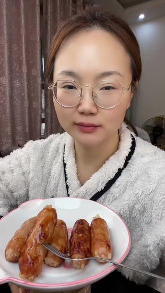 鲜肉糯米烤肠!第一次吃直接拿捏我了#空气炸锅美食 #鲜肉糯米肠 #烤肠 #肉肠 #糯米肠