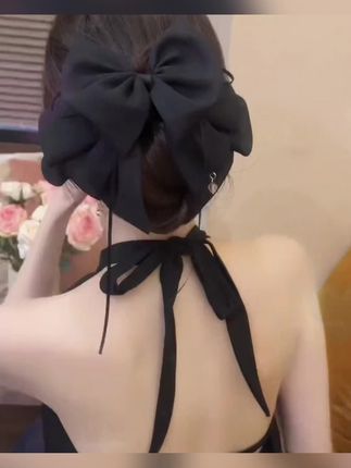 香妃恋人新款法式温柔气质蝴蝶结飘带发夹时尚马尾抓夹鲨鱼夹发饰#发饰 #头饰 #抓夹 #抓夹推荐 #蝴蝶结抓夹