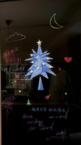 #圣诞节#平安夜#玻璃画diy #喜人