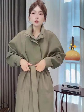 #秋季连衣裙 #今天穿什么#风衣外套中长款 #视频同款 #显瘦显高显腿
