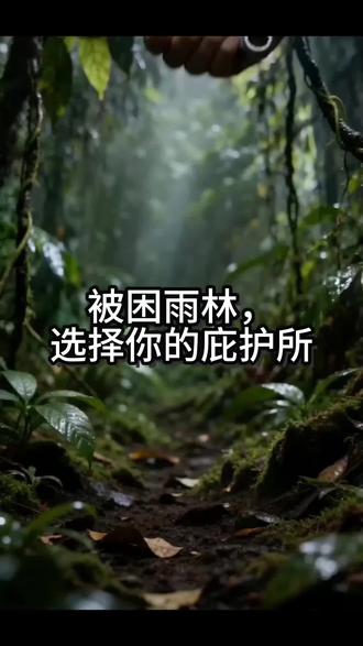 被困在潮湿的雨林地,选一个你心仪的庇护所吧!#AI创作浪潮计划 #AI新春游园会 #末日生存 #助眠 #asmr 内容由ai生成