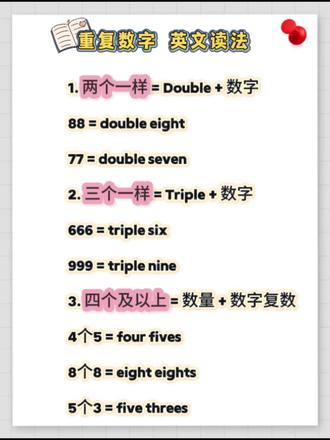 今日分享重复数字的英文表达~#每日学习打卡 #创作者中心 #创作灵感 #每日英语 #学英语有方法
