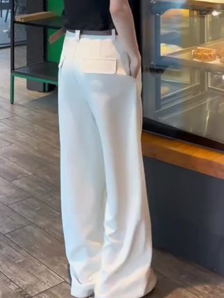 高级感垂感阔腿西装裤子女大码胖显瘦遮胯宽高腰小个子梨型身 #晒晒我的秋日穿搭#穿搭第一步#显瘦穿搭 #休闲减龄穿搭 #时尚穿搭