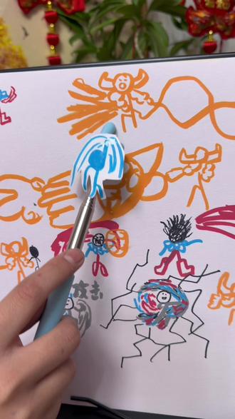 用画笔记录想象中的故事之火柴人大战#画画 #讲故事 #亲子教育 #想象力 #未来可期