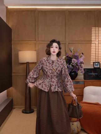 •知秋•2025秋冬季人丝宋锦工艺宝相花气质外套上衣258649#yolo宥娄#女人味穿搭 #精致穿搭 #百搭