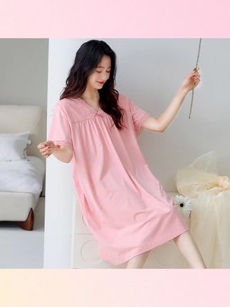 #衣服     夏季花边睡衣女士夏天薄款短袖连衣裙     #衣服质量杠杠的好 #衣服收纳 #衣服穿搭 #衣服测评