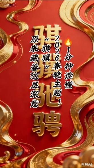 记住:2026,愿你以骐骥之姿,驰骋万里,万事皆成奇迹!#除夕快乐