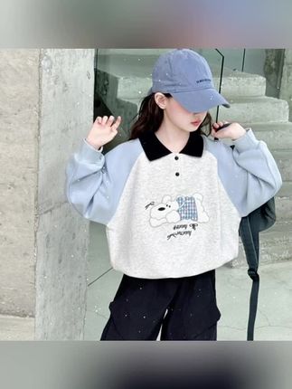 #宝宝用品 儿童套装女童秋装卫衣2025新款中大童女孩春秋款polo衫上衣洋派时髦#宝宝衣服 #宝宝衣服推荐 #宝宝用品分享 #宝宝好物