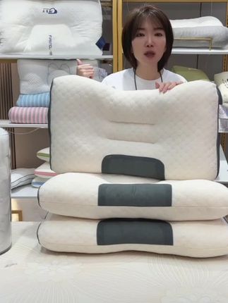 【赠枕套】护颈枕头针织棉按摩深睡眠大学生宿舍单人枕芯家用成人