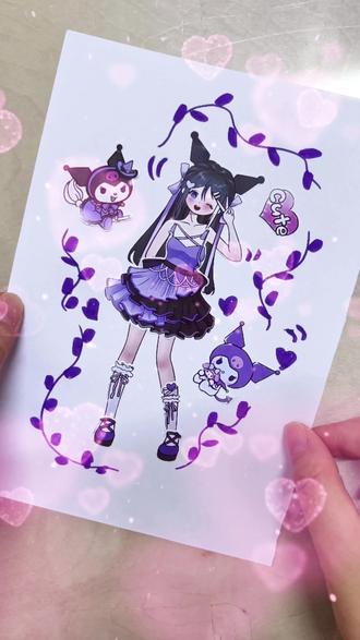 哇!✨💢库洛米和Hello kitty的装扮你们打多少分呢!姐姐的库洛米直接得到🅾️分👍🏻💥#创意手工 #库洛米 #脑洞大开 #跟着抖音学画画 #亲子 @DOU+小助手