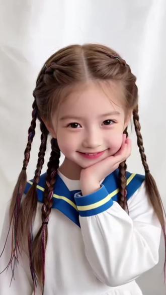 五一出游想要出片,就试试这个彩绳编发 #女生编头发教程简单又好看 #女童甜美发型 #生女儿就是用来打扮的 #手残党也能学会的发型 #女儿的夏日清凉发型