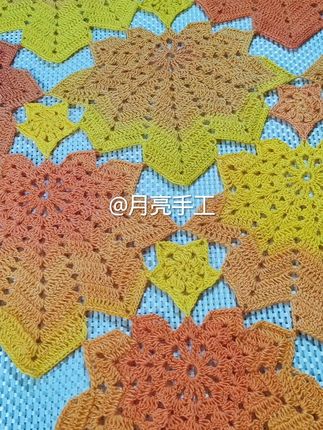 同款教程,小黄车下单#枫叶披肩#钩针编织#手工