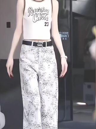 牛仔裤新款春季爆款裤子高腰弯刀裤显瘦时尚花卉宽松阔腿裤 #热门 #春秋穿搭 #辣妹穿搭 #时尚气质穿搭 #显高显瘦显腿长牛仔裤女2025新款春季爆款裤子高腰弯刀裤显瘦时尚花卉宽松阔腿裤