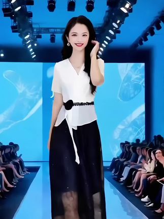 拉夏贝尔十三行新款法式连衣裙,2025夏季轻奢小众高级感女装假两件,#优雅气质 #时尚洋气 #洋气减龄 #高端大气 #穿出自信穿出美丽