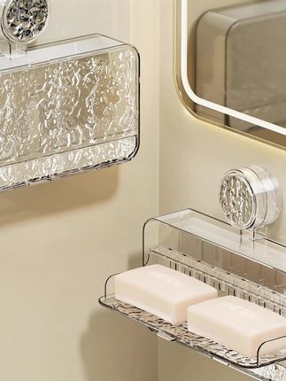 吸盘肥皂盒2025新款壁挂免打孔卫生间大开口置物架翻盖香皂沥水盒#吸盘肥皂盒 #免打孔置物架 #卫生间好物 #香皂沥水盒 #新款肥皂盒