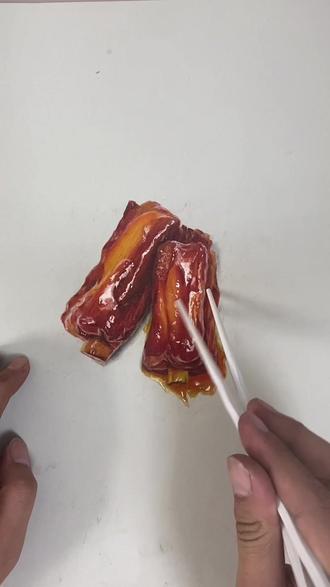 教你用马克笔画个排骨,你看像不像#零基础学画画 #创作者中心 #创作灵感 #绘画 #画画教程