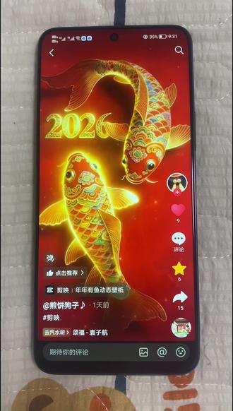 2026新年锦鲤动态壁纸教程来了#手机动态壁纸 #2026新年壁纸 #锁屏壁纸#剪映