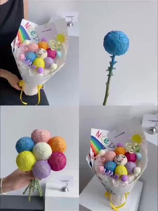 🌈可爱的彩虹乒乓菊花束教程来啦~ 快送TA人生中的第一束彩虹花吧!!,#彩虹花束 #强烈推荐 #毕业季 #花艺资材 #浪漫