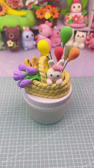 春天到了,我们一起去#春游 #野餐 #粘土手工 #超轻粘土 #手工diy