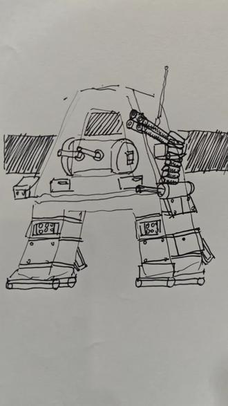 26个字母画机甲第一张a#画画 #手绘 #老边 #创意 #家长必读