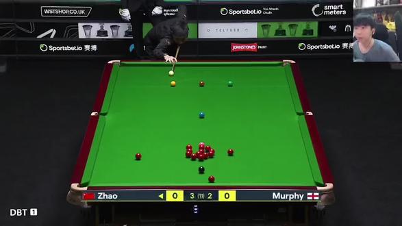 牛逼赵心童准度生吃大嘴墨菲 一波四连鞭5比2领先👍