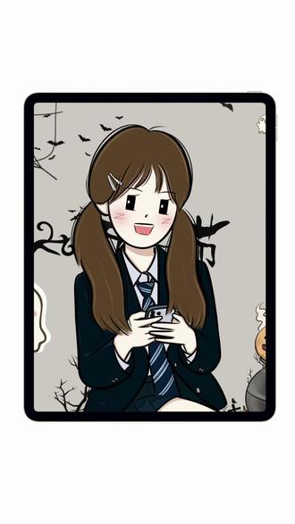 沉浸式 画 梳着双马尾的你#沉浸式画画#零基础学画画 #procreate绘画