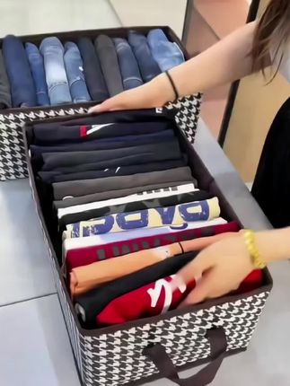 家里有衣柜的放上几个这样的收纳箱,衣服裤子收纳整齐拿取方便还省空间#换季收纳 #折叠收纳箱 #超便宜超划算 #收纳整理 #衣服收纳