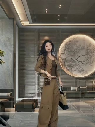 2025秋季新款时尚显瘦气质网红高档洋气女高级百搭宽松大码两件套