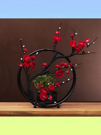 #绿植盆栽 腊梅仿真梅花绢布假花铁艺摆件室内装饰花假花客厅玄关软装摆设#仿真花 #插花 #腊梅 #装饰摆件