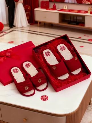 结婚陪嫁拖鞋一对# 婚庆拖鞋#婚庆用品