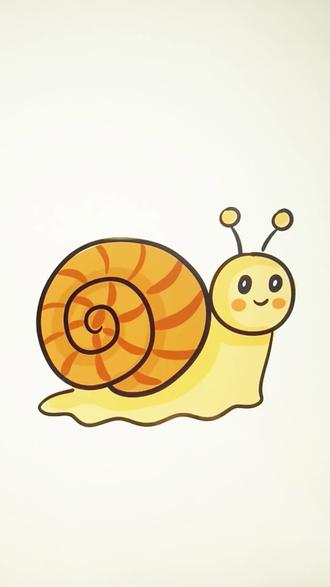 超简单画蜗牛#简笔画#画画教程#学画画