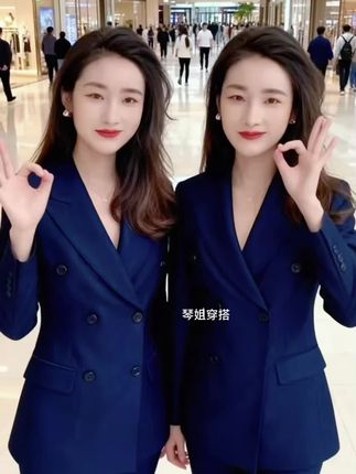 #优雅气质 秋冬新款气质显高瘦喇叭裤西服女士商务