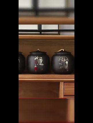 #茶叶罐 #紫砂茶叶罐 #密封罐 #茶叶罐儿 900ml紫砂贴花密封罐