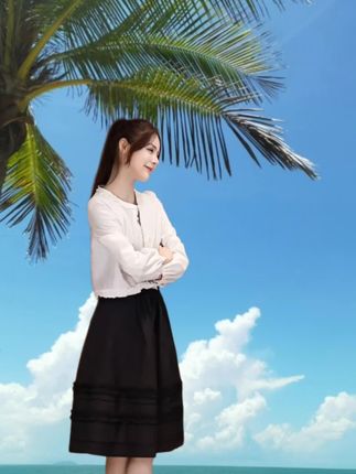 #秋季时尚一整套女装#新款韩版气质花边衬衫#a字半身裙两件套潮